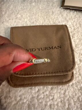 David Yurman Two-Tone Helena Cable Ring with Pave Accent